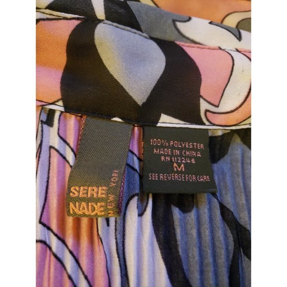 Y2K‎ Does 70s Pink and Gray Funky Sheer Top - Picture 4 of 4